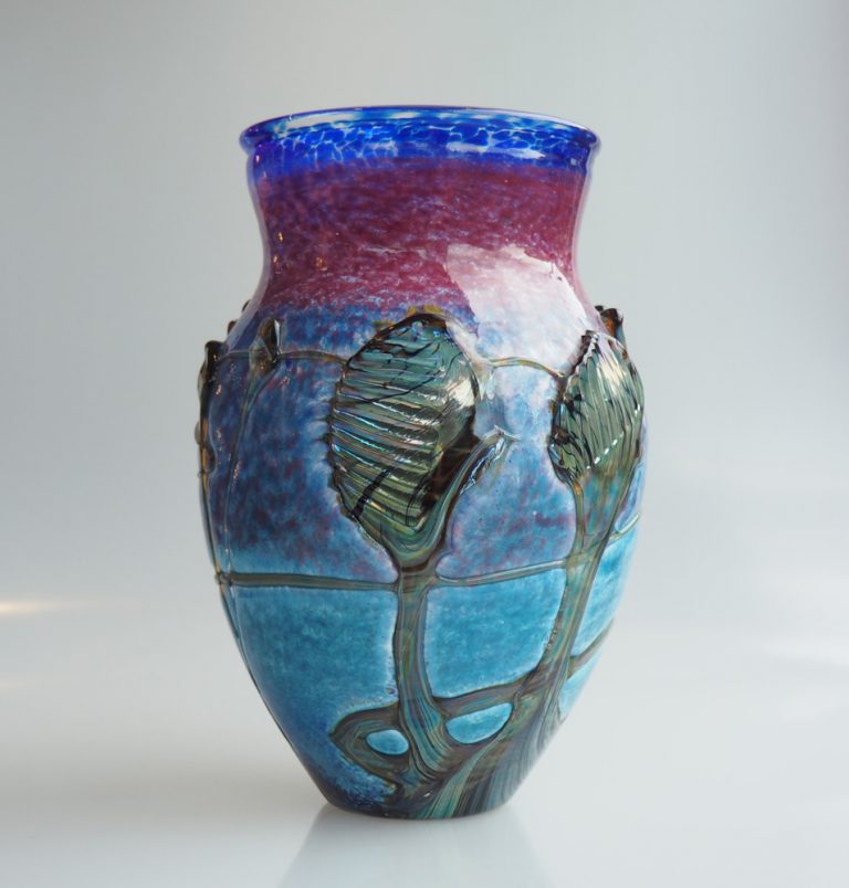 Vase Jean Claude Novaro bleu Galerie Maxime Marché Vernaison