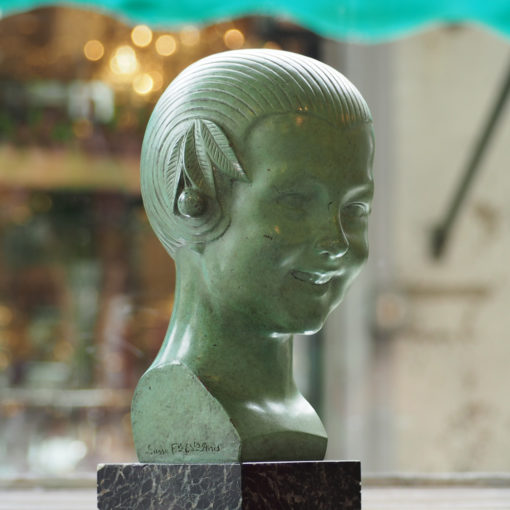 Bronze Brass Sculpture Gilbert Herbemont Art Déco FIllette Susse Freres Paris Galerie Maxime Marché Vernaison
