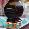 Grande Lampe Cristal noir Baccarat monture bronze dorée Galerie Maxime marché vernaison