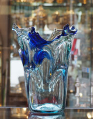 Grand vase Jean Claude Novaro Biot bleu Galerie Maxime Marché Vernaison