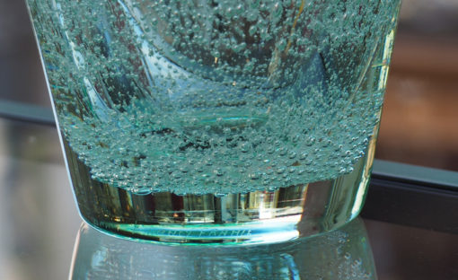 Vase Cristal Daum vert bullé 1950 Galerie Maxime Marché Vernaison