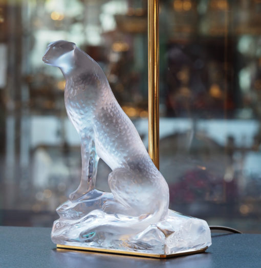 Lampe Cristal Lalique Jaguar Cheetah Lamp Galerie Maxime Marché Vernaison