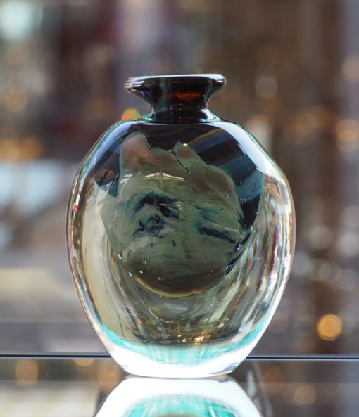 Vase Jean Claude Novaro noir paillettes or Galerie Maxime Marché Vernaison