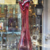 Vase Cristal Val Saint Lambert 1970 rouge Galerie Maxime Marché Vernaison