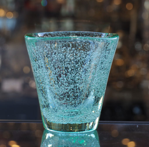 Vase Cristal Daum vert bullé 1950 Galerie Maxime Marché Vernaison