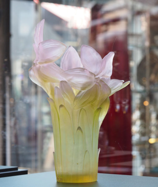 Grand Vase Cristal Daum France Amaryllis 40cm Galerie Maxime Marché Vernaison